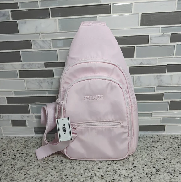 VS PINK Nylon Sling Backpack (light pink) - Picture 2 of 5